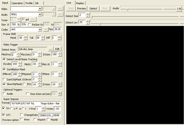 Campagne d'optimisation d'UFOCapture UFOCapture_bef